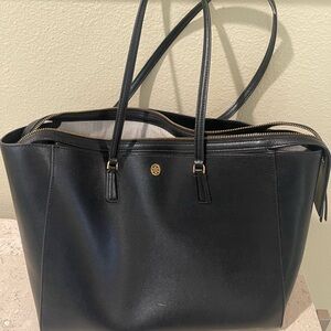 Tory Burch black Leather Tote Bag